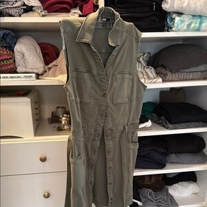 PAIGE Olive Green Sleeveless Jumpsuit